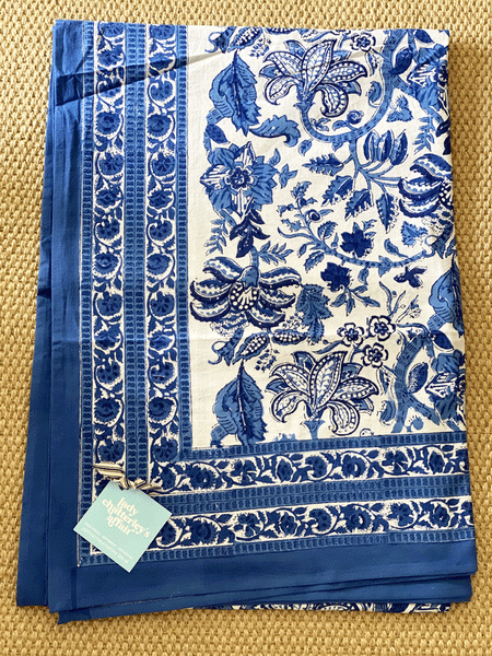 LCA Tablecloth - (270 x 180cm) Blue & White Floral