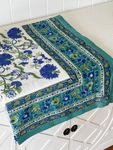 LCA Tablecloth - (270 x 180cm, 8-10 seater) Sea Green, Blue & White