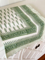 LCA Tablecloth - (340 x 180cm) 10 - 12 seater (Light Green & White)