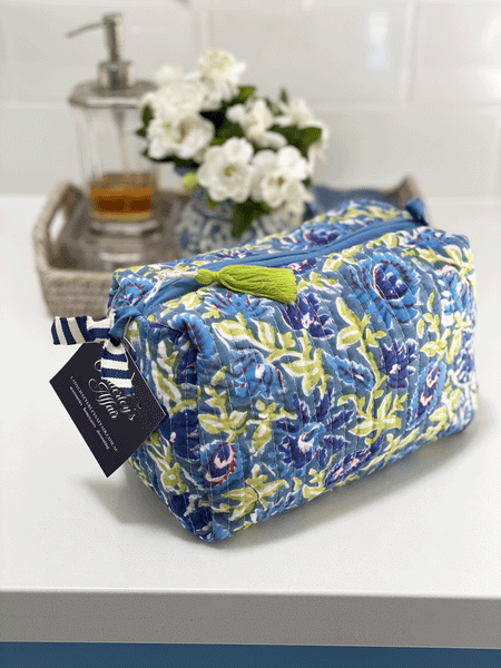 LCA Cosmetic/Toiletry Bag  Lime & Blue - MED