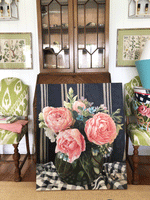 LCA Oil Painting - Peonies in Glass Bowl