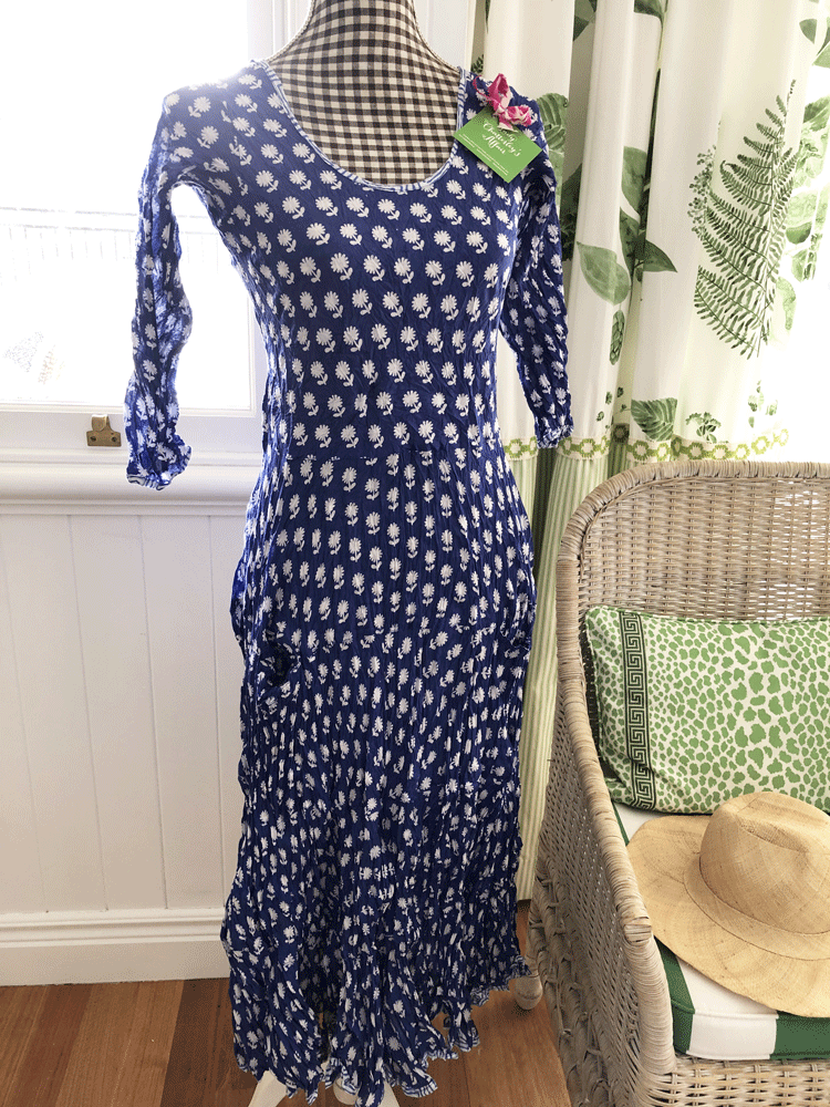 LCA Crinkle Dress - BLUE - ONE SIZE FITS ALL – Lady Chatterley's Affair