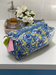 LCA Cosmetic/Toiletry Bag - Lime & Blue - LARGE