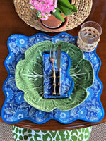 LCA Scallop Placemats/Napkins - 'Dusty Blues & Grey' (set 4)