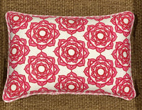 LCA Custom Cushion - Pink & Red with pink stripe pipe