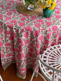 LCA Round Tablecloth - Pink & Green