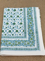 LCA Tablecloth - (270 x 180cm, 8-10 seater) Mint, Sky Blue & White