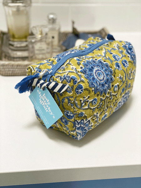 LCA Cosmetic/Toiletry Bag - MED (Mustard/Blue)